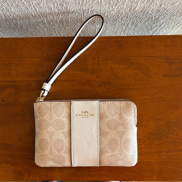 Coach Light Tan Wristlet